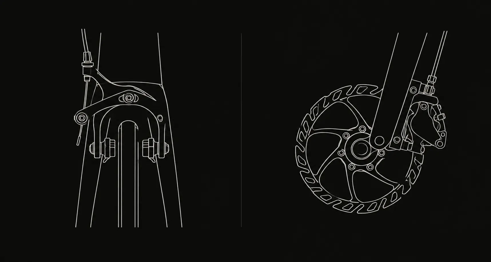 Rim brake and disc brake systems for a single-speed or fixed-gear bicycle